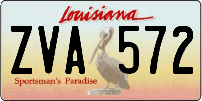 LA license plate ZVA572