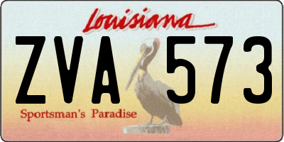 LA license plate ZVA573