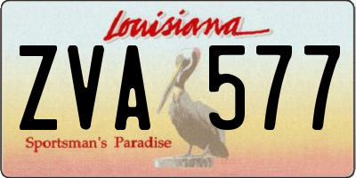 LA license plate ZVA577