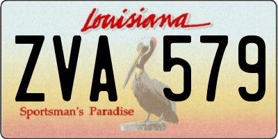 LA license plate ZVA579