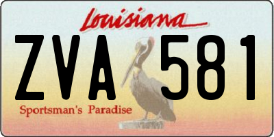 LA license plate ZVA581