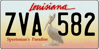 LA license plate ZVA582