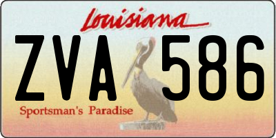 LA license plate ZVA586