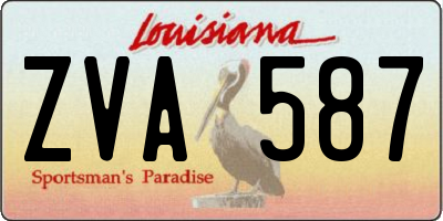 LA license plate ZVA587