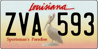 LA license plate ZVA593