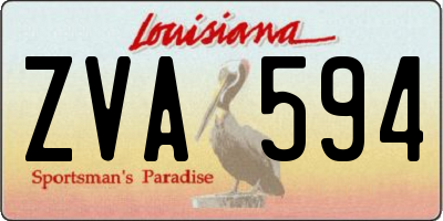 LA license plate ZVA594