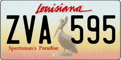 LA license plate ZVA595