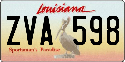 LA license plate ZVA598