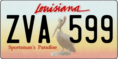 LA license plate ZVA599