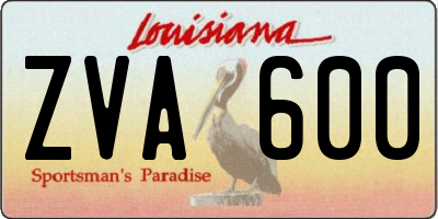 LA license plate ZVA600