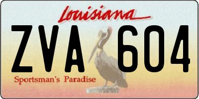 LA license plate ZVA604