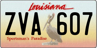 LA license plate ZVA607