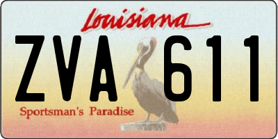LA license plate ZVA611