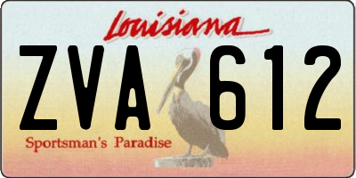 LA license plate ZVA612