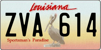 LA license plate ZVA614