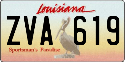 LA license plate ZVA619