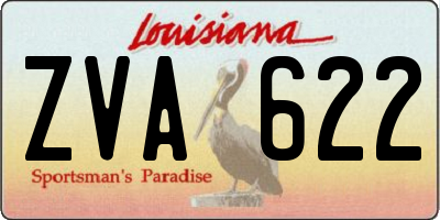 LA license plate ZVA622