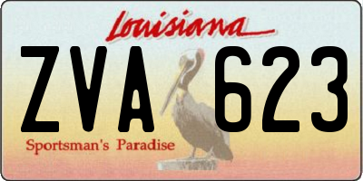 LA license plate ZVA623