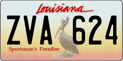 LA license plate ZVA624