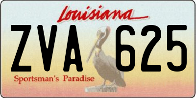 LA license plate ZVA625