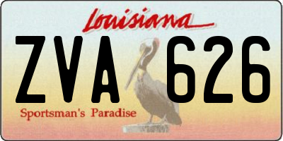 LA license plate ZVA626