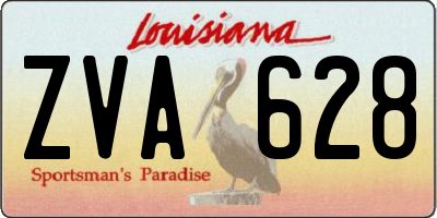 LA license plate ZVA628