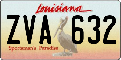 LA license plate ZVA632