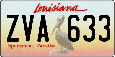 LA license plate ZVA633