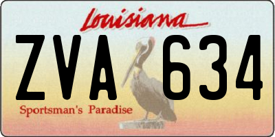 LA license plate ZVA634