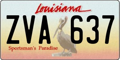 LA license plate ZVA637