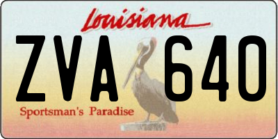 LA license plate ZVA640