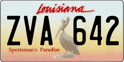 LA license plate ZVA642