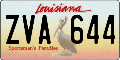 LA license plate ZVA644