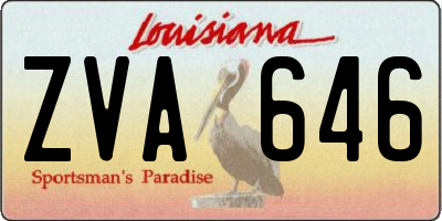 LA license plate ZVA646