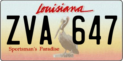 LA license plate ZVA647