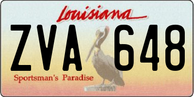 LA license plate ZVA648