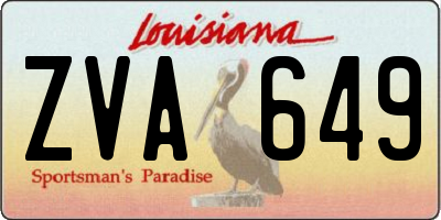 LA license plate ZVA649