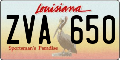 LA license plate ZVA650