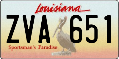 LA license plate ZVA651