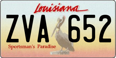 LA license plate ZVA652