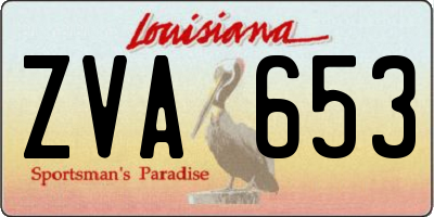 LA license plate ZVA653