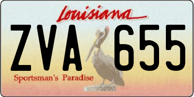 LA license plate ZVA655