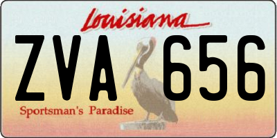 LA license plate ZVA656