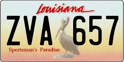 LA license plate ZVA657