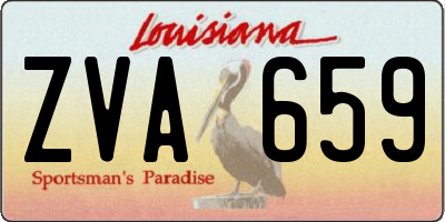 LA license plate ZVA659