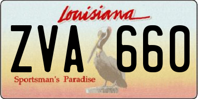 LA license plate ZVA660