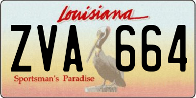 LA license plate ZVA664