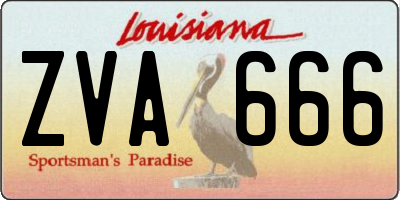 LA license plate ZVA666