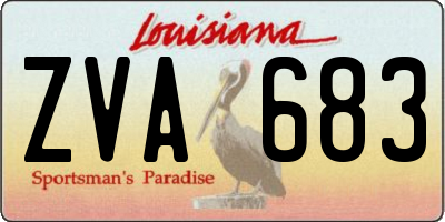 LA license plate ZVA683