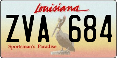 LA license plate ZVA684